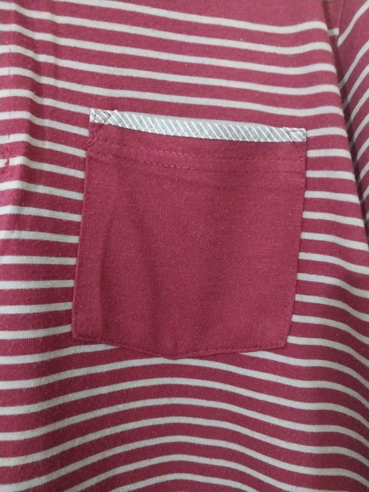 Bordo Gri Çizgili Erkek Polo Tişört - Görsel 4