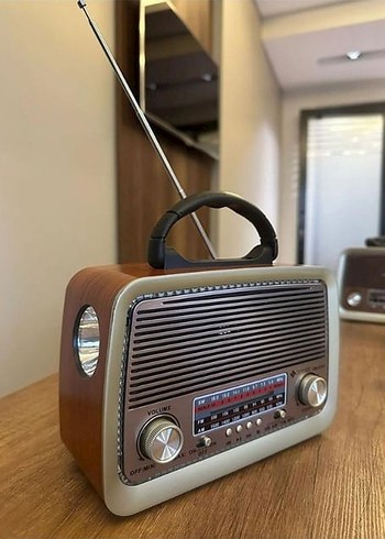 Nostaljik Radyo+Bluetooth+Led+Fener