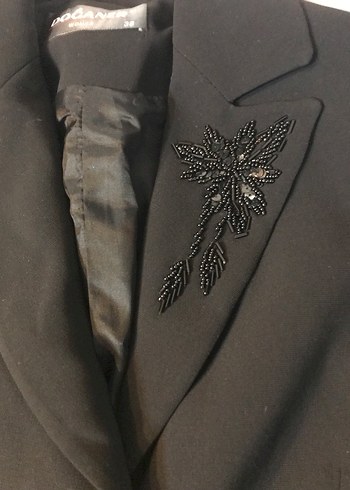 Siyah İşlemeli Kadın Blazer Ceket - Görsel 5