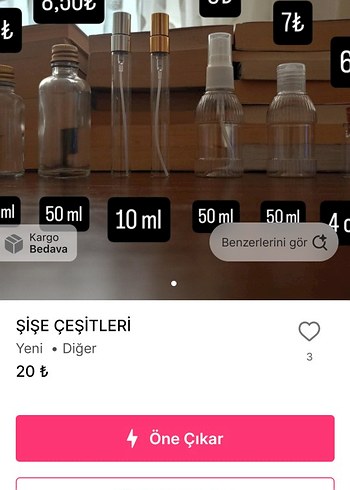 10 ml gold başlıklı şişe 10 adet