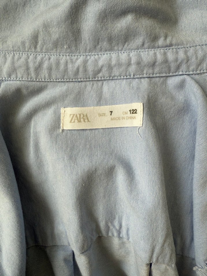 Zara Kids Mavi Gömlek | 7-8 Yaş (128 cm) | Pamuk Yumuşak Doku - Görsel 4