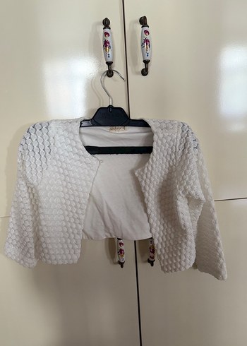 Kız Çocuk Beyaz Triko Bolero 5-6 Yaş / 110-116 cm - Görsel 3
