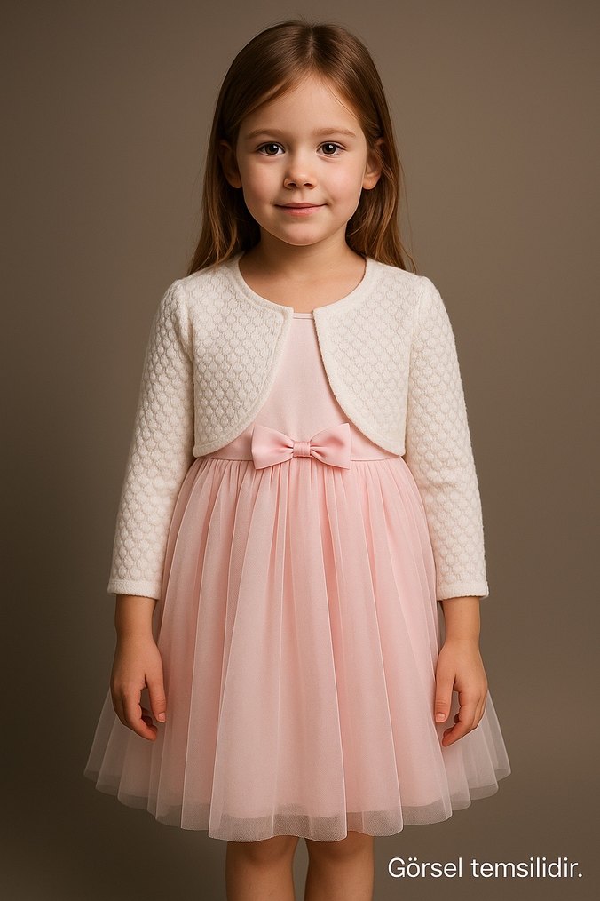 Kız Çocuk Beyaz Triko Bolero 5-6 Yaş / 110-116 cm - Görsel 2