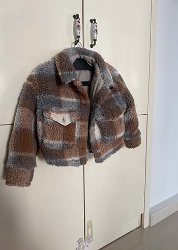 Zara Çocuk Ekose Peluş Mont 6-7 Yaş (120 cm)