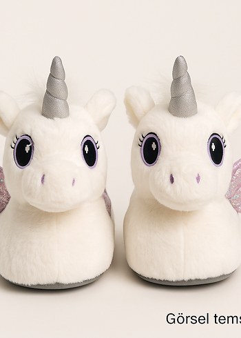 Twigy Unicorn Peluş Panduf 34/35 Numara Kaymaz Taban