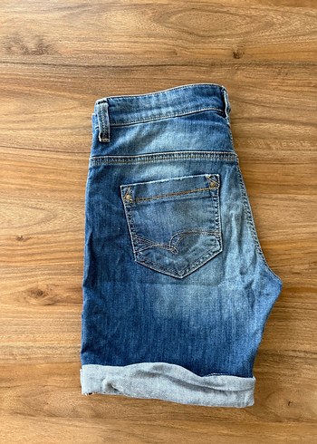 Mavi Denim Şort Yırtık Detaylı Eskitme Mavi  3638 - Görsel 4