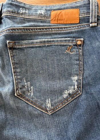 Mavi Denim Şort  Eskitme Mavi  Yırtık Detaylı  3638 - Görsel 7