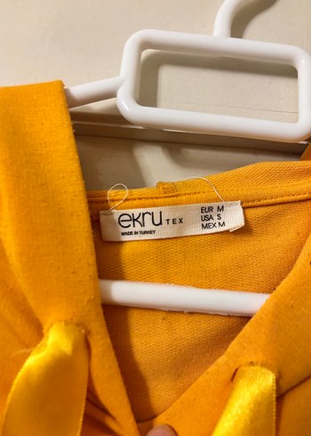 Sarı Midi Kapüşonlu Kadın tunik - Görsel 2