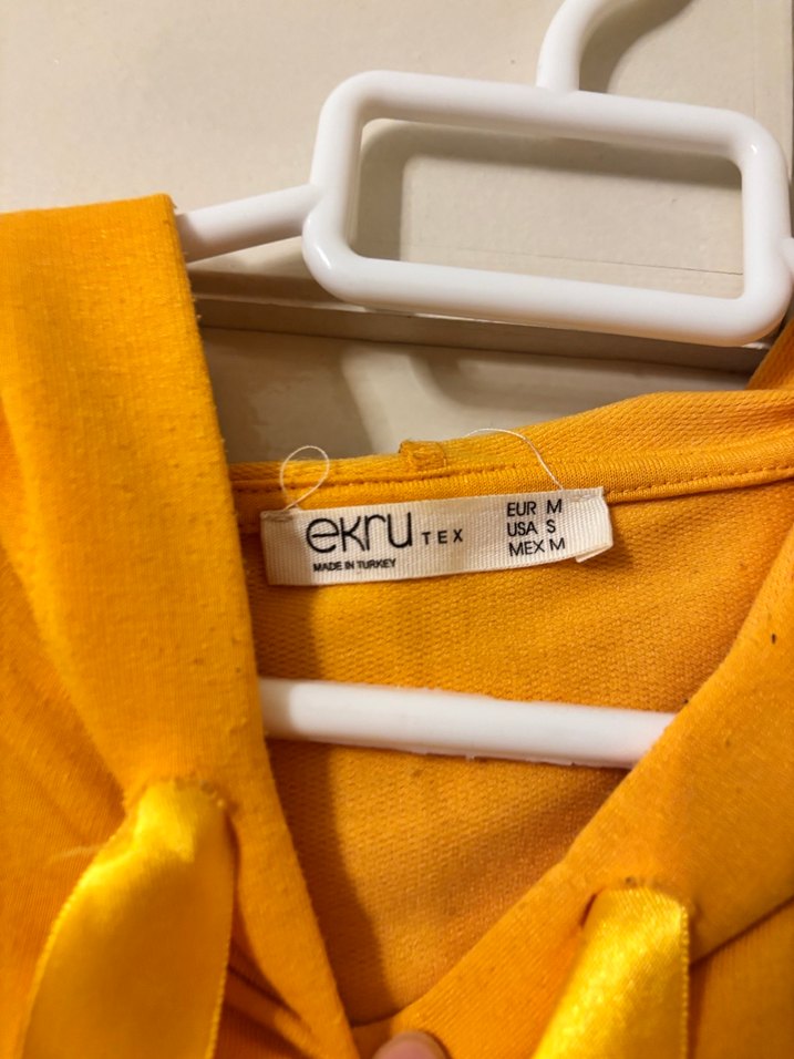 Sarı Midi Kapüşonlu Kadın tunik - Görsel 2