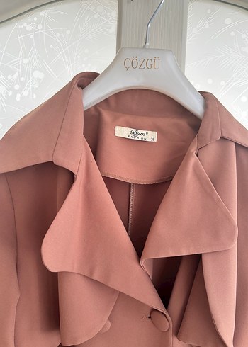 Klasik Pilili Uzun Kadın Trençkot - Görsel 2