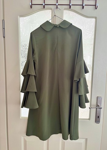 Püsküllü, Uzun Kollu Haki Bohem Tunik - Görsel 3