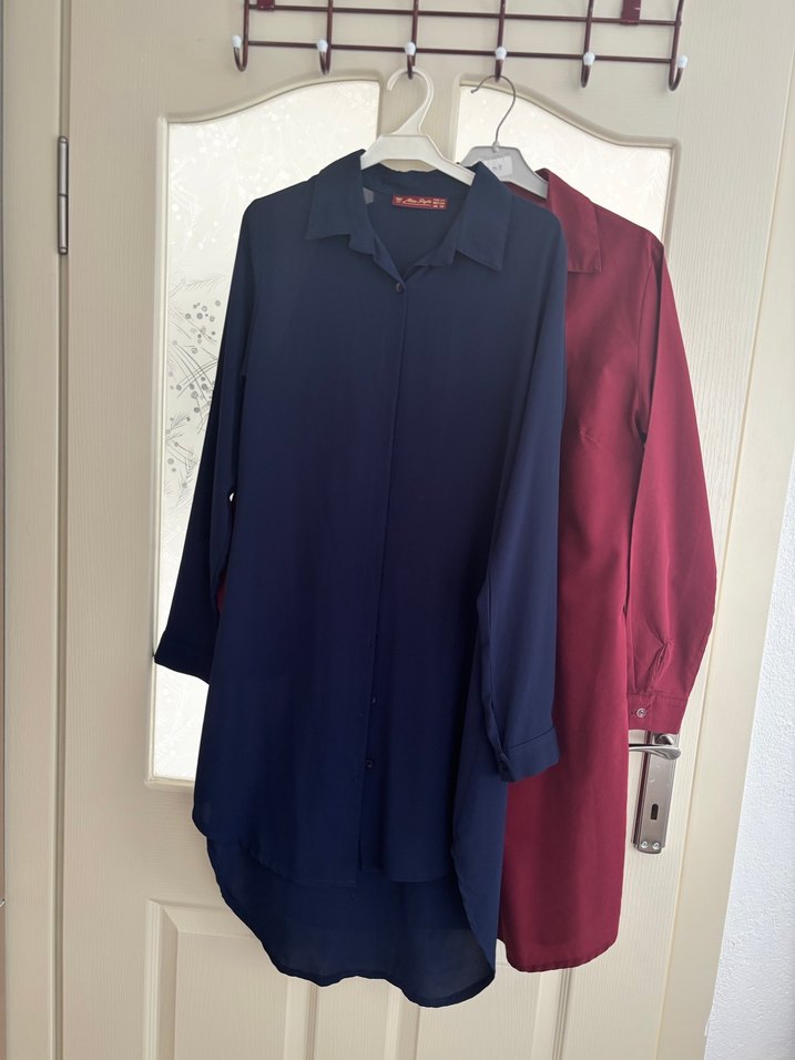 Bordo Uzun Kollu Kadın Tunik - Görsel 2