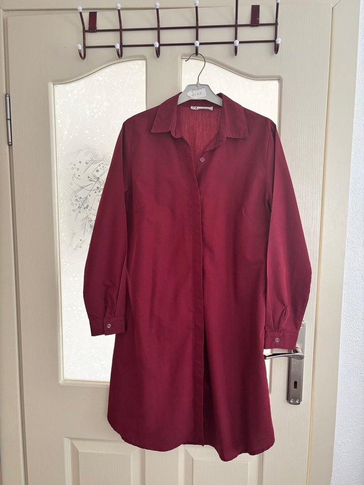 Bordo Uzun Kollu Kadın Tunik - Görsel 3