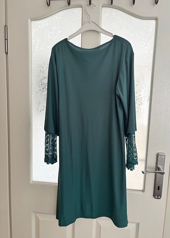 Dantel Detaylı Uzun Kollu Yeşil Hamile Tunik - Görsel 3