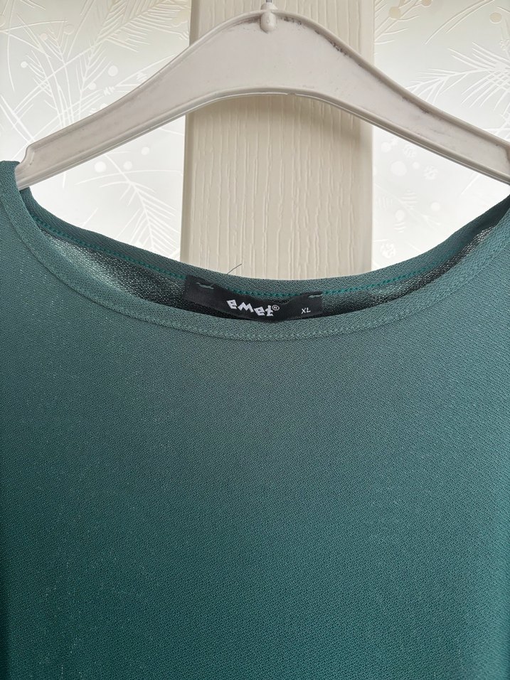 Dantel Detaylı Uzun Kollu Yeşil Hamile Tunik - Görsel 2