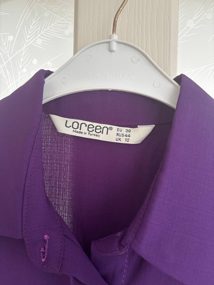 Dantel Detaylı Uzun Kollu Mor Tunik - Görsel 3