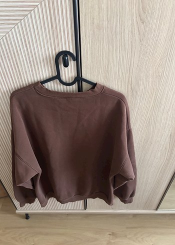 Diğer Kahverengi Kadın erkek Sweatshirt, Yuvarlak Yaka, Rahat Kesim