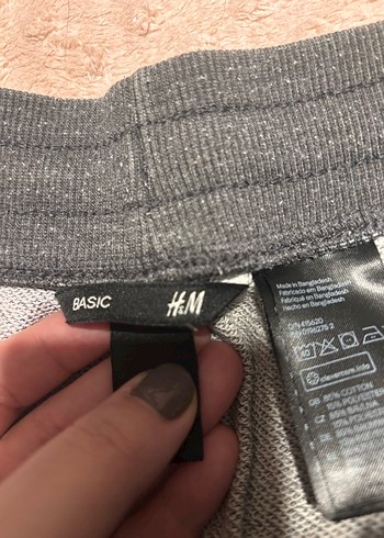 Gri Erkek Basic H&M eşofman şort - Görsel 6