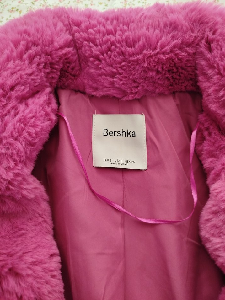 Pembe Kadın Midi Boy Suni Kürk Kaban s m l beden uuyumludr - Görsel 4