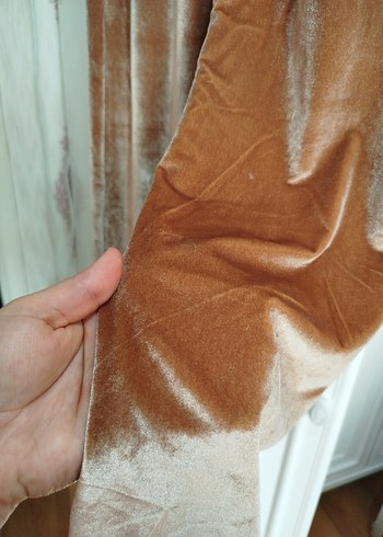 Kahverengi Kadife Kapüşonlu Kadın Ceket - Görsel 6