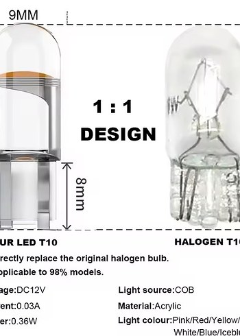 Sony T10 süper parlak 6000 K cob led mavi 4 ad fiyatıdır
