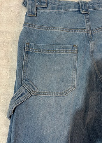 34 Beden mavi Renk Mavi kadın baggy pantolon çift kemerli