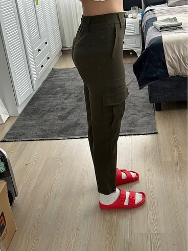 Bershka Haki Kumaş Jogger Pantolon