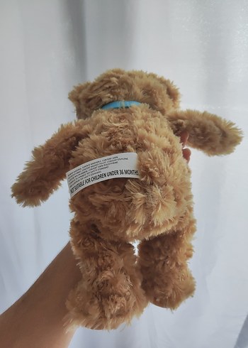 Mavi Fiyonklu Kahverengi Peluş Ayıcık - Görsel 2