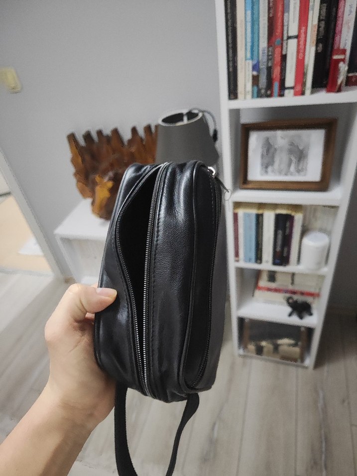 Siyah Deri erkek el Çantası - Görsel 2