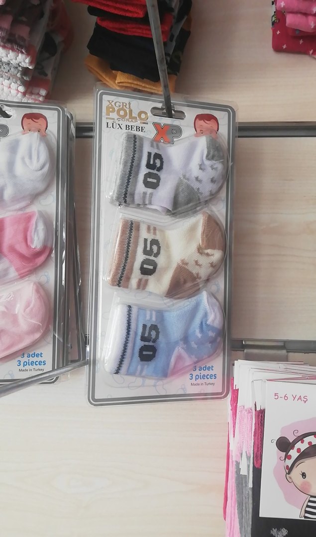 Desenli Erkek ve kız bebek 3 lü  Çorap - Görsel 2