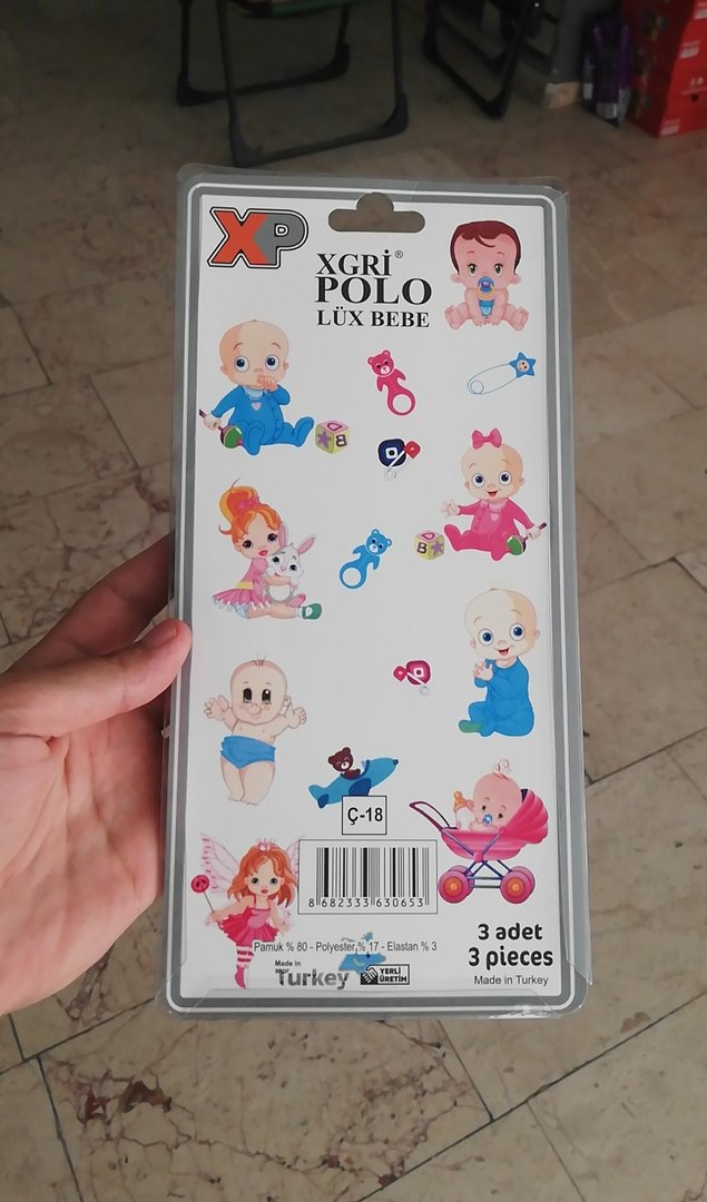 Erkek bebek  Çizgili 3'lü Çorap Seti - Görsel 5