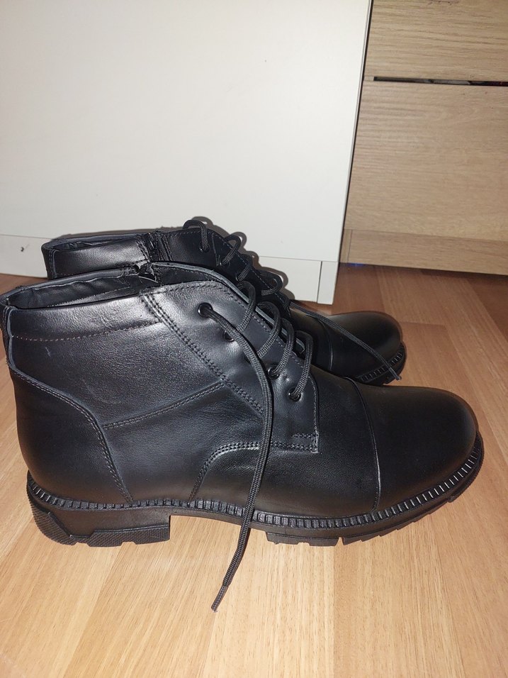 Fermuarlı Siyah Erkek Biker Bot - Görsel 3