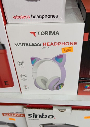 Mor Kablosuz Kulaklık Kedi Kulaklı
