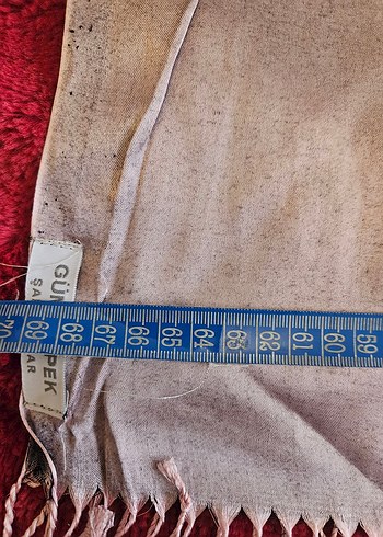 Kadın pudra pembesi İpek saten Görünümlü Şal - Görsel 6