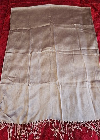 Kadın pudra pembesi İpek saten Görünümlü Şal - Görsel 2