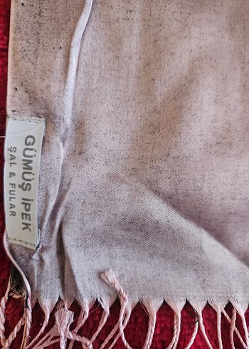 Kadın pudra pembesi İpek saten Görünümlü Şal - Görsel 4