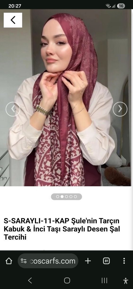 Bordo  Kadın Şal - Görsel 4