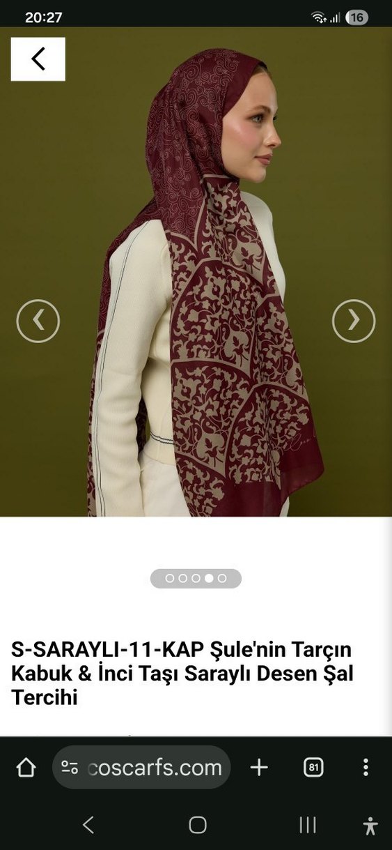 Bordo  Kadın Şal - Görsel 2
