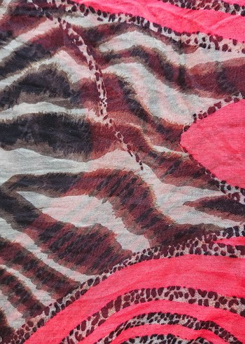 Kadın Çok Renkli leopar desenli Bohem Atkı - Görsel 3