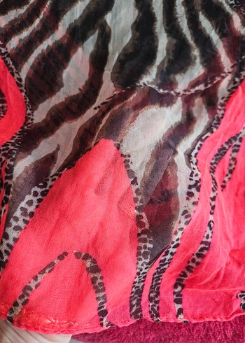 Kadın Çok Renkli leopar desenli Bohem Atkı - Görsel 5