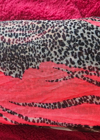 Kadın Çok Renkli leopar desenli Bohem Atkı - Görsel 12