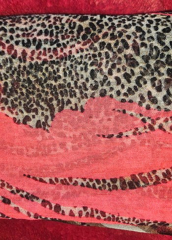 Kadın Çok Renkli leopar desenli Bohem Atkı - Görsel 13