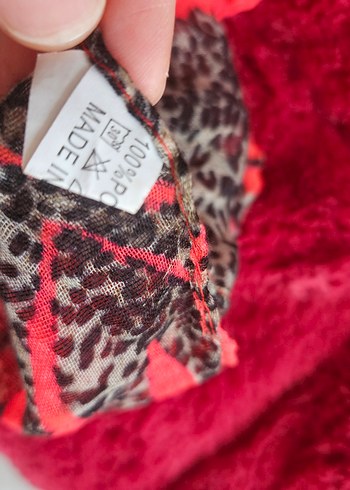 Kadın Çok Renkli leopar desenli Bohem Atkı - Görsel 4