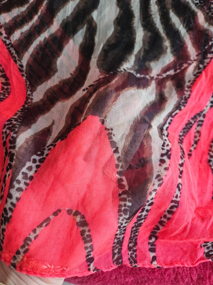 Kadın Çok Renkli leopar desenli Bohem Atkı - Görsel 5