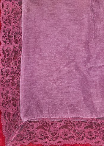 Dantel Kenarlı Bordo  şal - Görsel 2