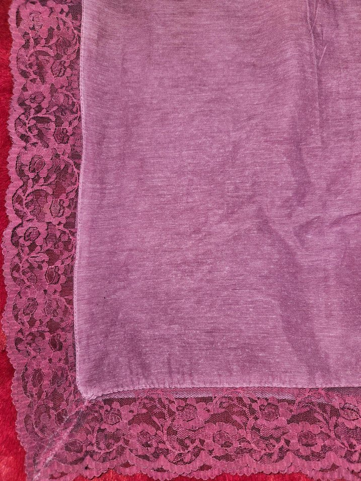 Dantel Kenarlı Bordo  şal - Görsel 2