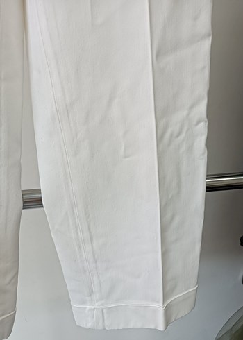 Massimo Dutti Beyaz Midi Kadın Kumaş Pantolon