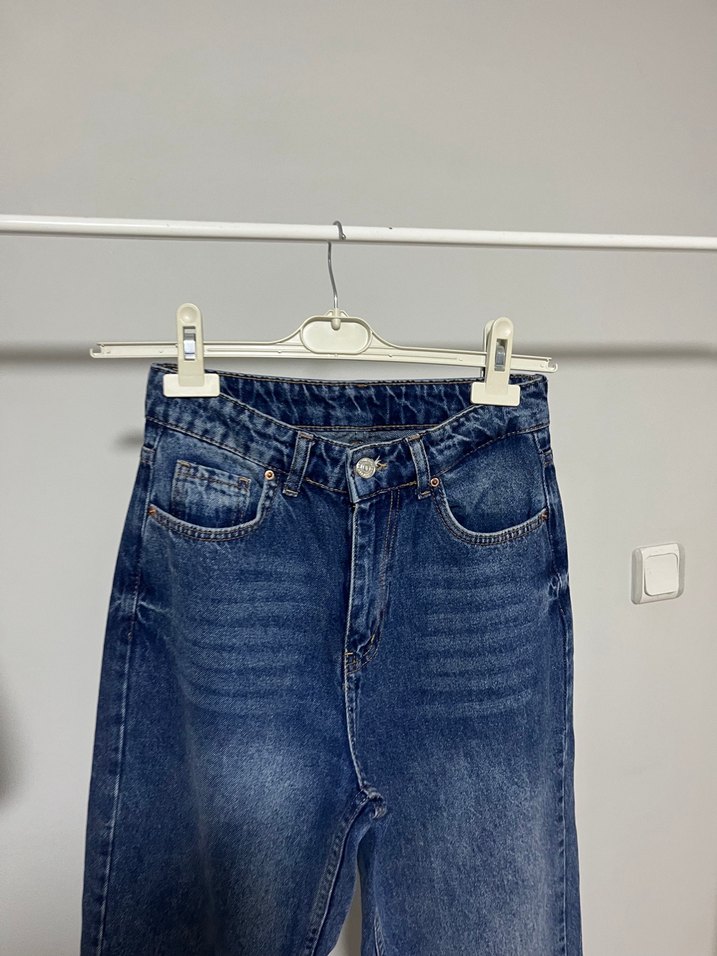 Bol Kesim kadın Kot Pantolon - Görsel 2