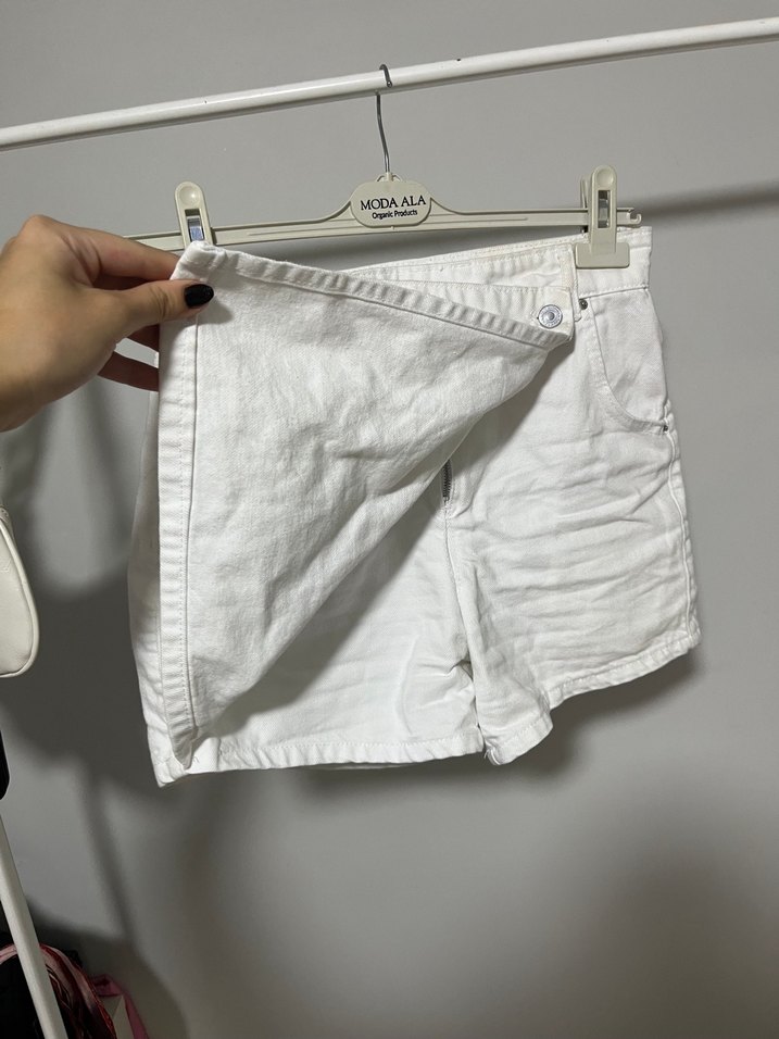 Pamuk  Beyaz Mini Etek - Görsel 3