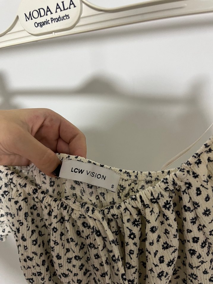 Beyaz  Desenli Kısa Elbise - Görsel 2